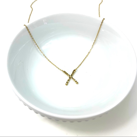 💎 NEW 14k gold plated X shaped necklace - Picture 4 of 8